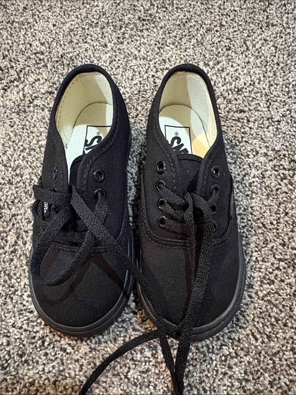 Vans Kids Black Canvas Lace-Up Sneakers